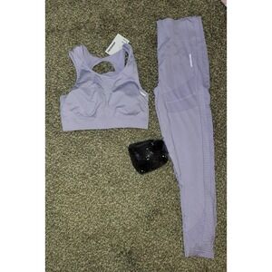 Lavender purple Work out set sports bra and leggings large